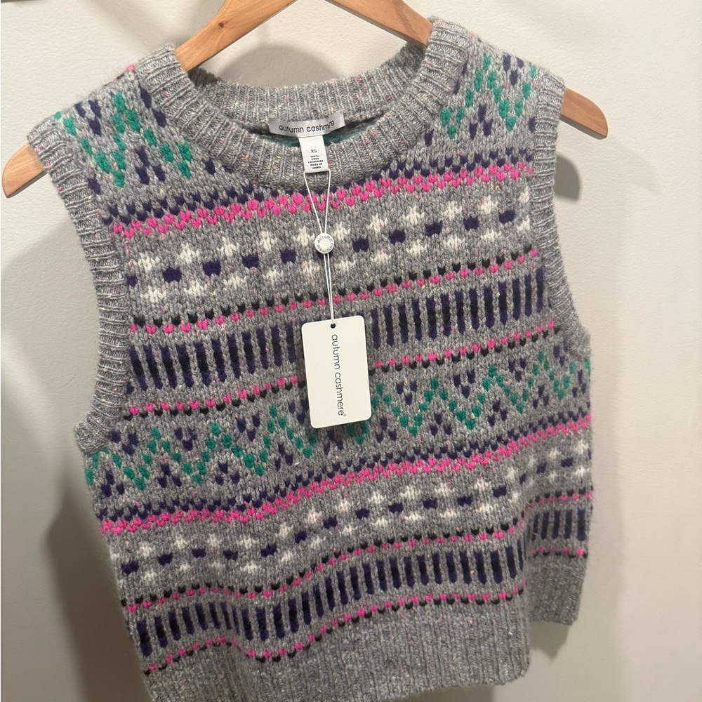 Autumn Cashmere Gray Patterned Women's Sweater